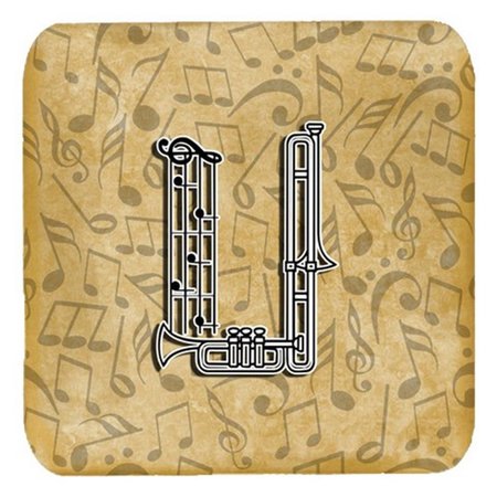 CAROLINES TREASURES Letter U Musical Instrument Alphabet Foam Coasters- Set of 4 CJ2004-UFC